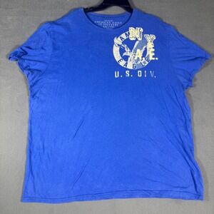 American Eagle T-Shirt Mens XXL Blue Athletic Fit Graphic NY Eagle US Div Tee